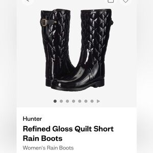 Hunter Refined Gloss Quilt Short Rain Boots- Sz 9- worn once!